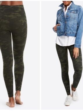 NWT SPANX - Look At Me Now Leggings - GREEN CAMO Sz S